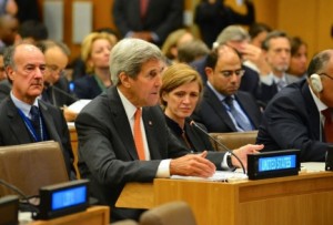 Former U.S. Secretary of State, John Kerry, at the United Nations. Courtesy U.S. Department of State.